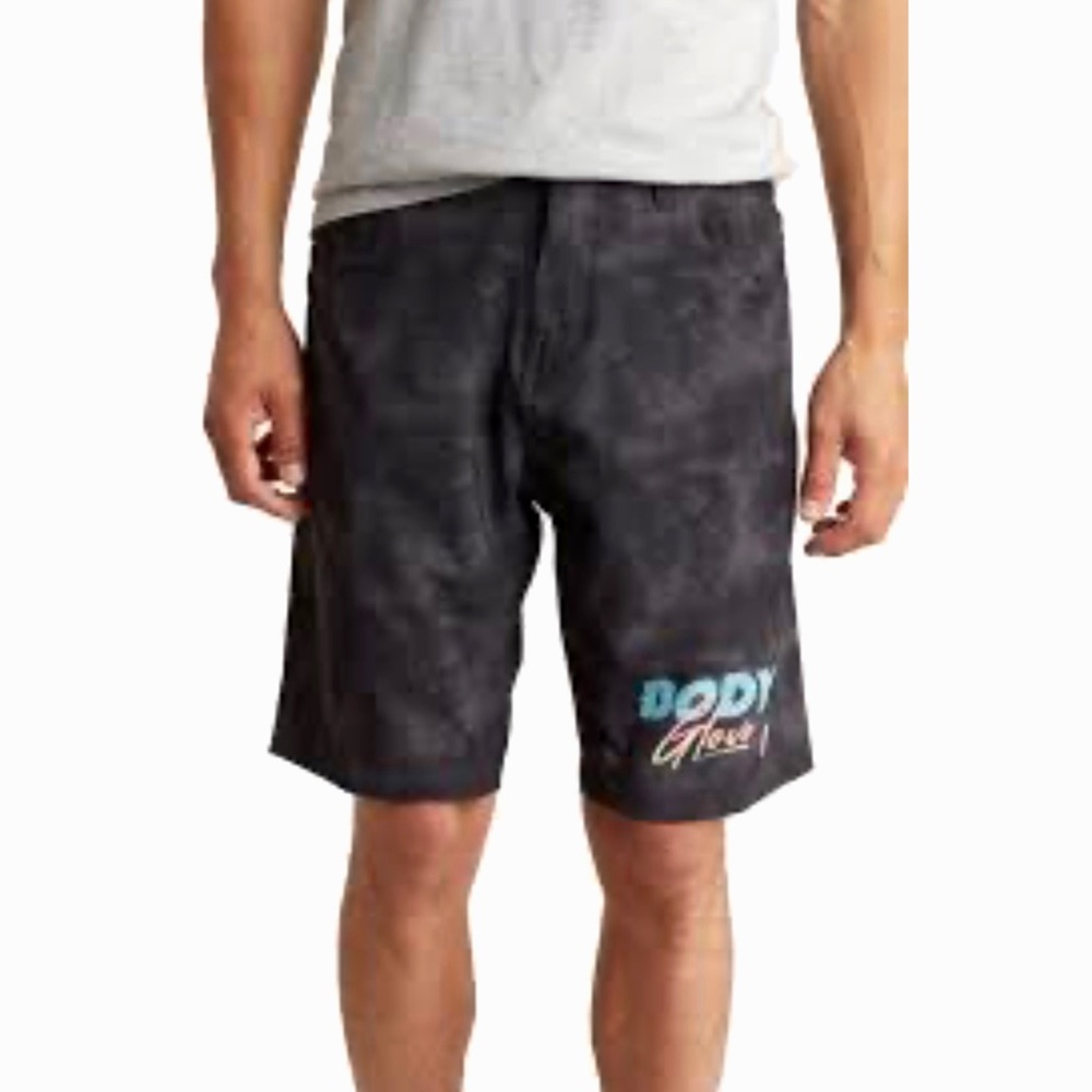 Body Glove Boardshorts Black Tie Dye Logo 21” Boardwalk Swim Shorts Size Small